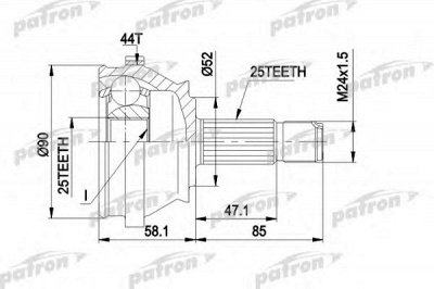 PATRON pcv1110 -  Шарнирный комплект, приводной вал