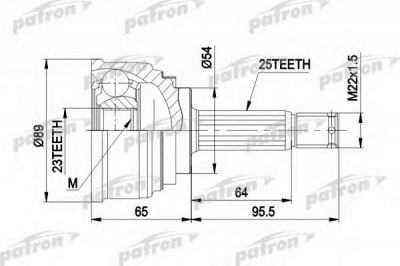 PATRON pcv1148 -  Шарнирный комплект, приводной вал