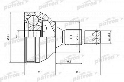 PATRON pcv1177 -  Шарнирный комплект, приводной вал