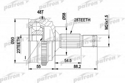 PATRON pcv1179 -  Шарнирный комплект, приводной вал