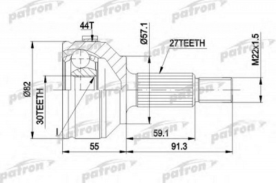 PATRON pcv1201 -  Шарнирный комплект, приводной вал
