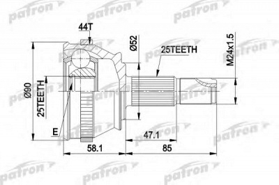 PATRON pcv1212 -  Шарнирный комплект, приводной вал