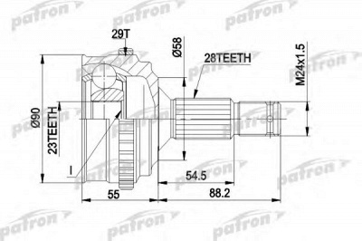PATRON pcv1263 -  Шарнирный комплект, приводной вал