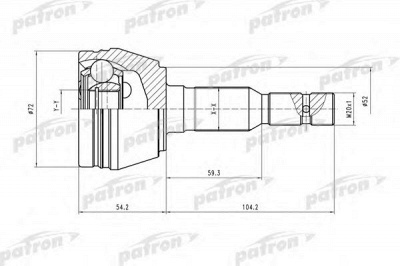 PATRON pcv1290 -  Шарнирный комплект, приводной вал