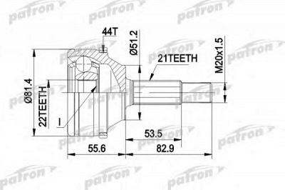 PATRON pcv1310 -  Шарнирный комплект, приводной вал