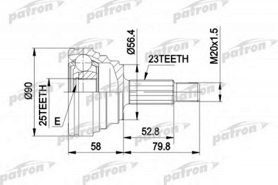 PATRON pcv1316 -  Шарнирный комплект, приводной вал