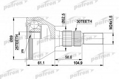 PATRON pcv1420 -  Шарнирный комплект, приводной вал
