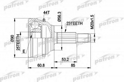 PATRON pcv1422 -  Шарнирный комплект, приводной вал