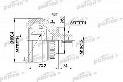 PATRON pcv1444 -  Шарнирный комплект, приводной вал