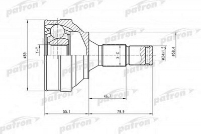 PATRON pcv1446 -  Шарнирный комплект, приводной вал