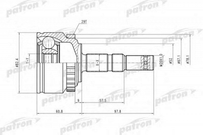 PATRON pcv1451 -  Шарнирный комплект, приводной вал