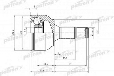 PATRON pcv1456 -  Шарнирный комплект, приводной вал