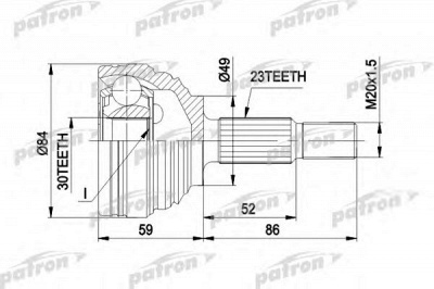 PATRON pcv1501 -  Шарнирный комплект, приводной вал