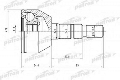 PATRON pcv1504 -  Шарнирный комплект, приводной вал