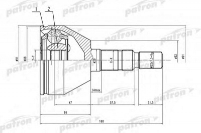 PATRON pcv1505 -  Шарнирный комплект, приводной вал