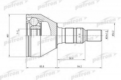PATRON pcv1506 -  Шарнирный комплект, приводной вал