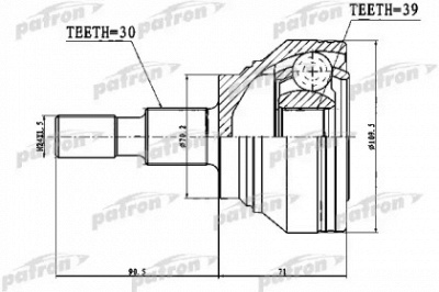 PATRON pcv1756 -  ШРУС НАРУЖНЫЙ 30X70.3X39 MERCEDES BENZ ML-CLASS 16