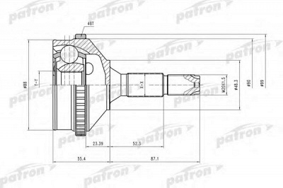 PATRON pcv2056 -  Шарнирный комплект, приводной вал