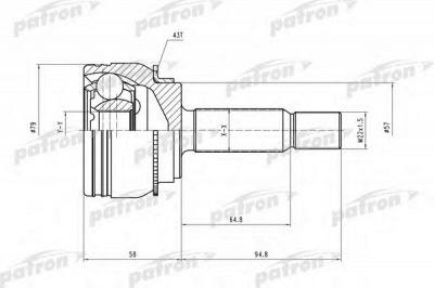PATRON pcv2112 -  Шарнирный комплект, приводной вал