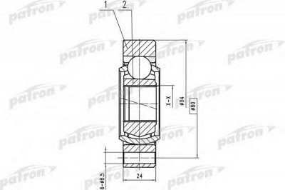 PATRON pcv2225 -  Шарнирный комплект, приводной вал