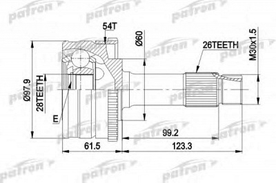 PATRON pcv2461 -  Шарнирный комплект, приводной вал