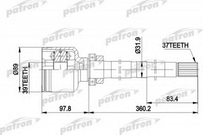 PATRON pcv3013 -  Шарнирный комплект, приводной вал