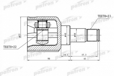 PATRON pcv3085 -  Шарнирный комплект, приводной вал