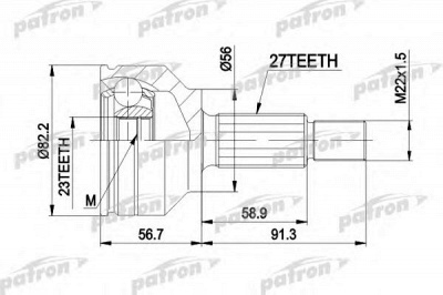 PATRON pcv3610 -  Шарнирный комплект, приводной вал