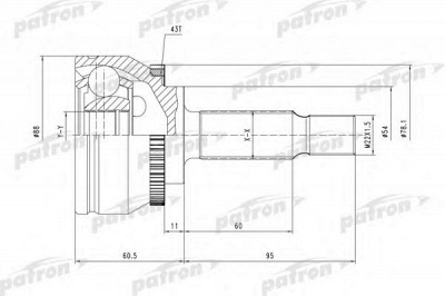 PATRON pcv3745 -  Шарнирный комплект, приводной вал