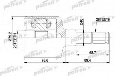 PATRON pcv4014 -  Шарнирный комплект, приводной вал