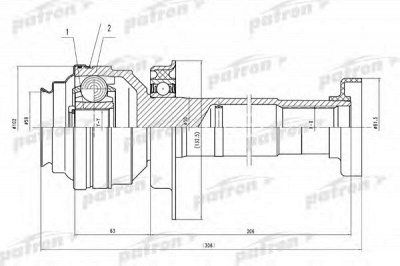 PATRON pcv4837 -  Шарнирный комплект, приводной вал