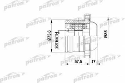 PATRON pcv5002 -  Шарнирный комплект, приводной вал