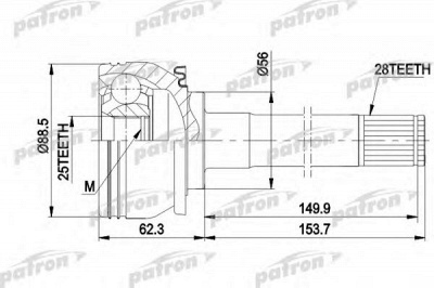PATRON pcv5007 -  Шарнирный комплект, приводной вал