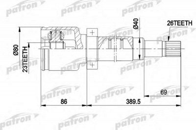 PATRON pcv5011 -  Шарнирный комплект, приводной вал
