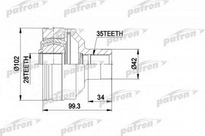 PATRON pcv5013 -  Шарнирный комплект, приводной вал