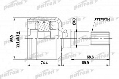 PATRON pcv5015 -  Шарнирный комплект, приводной вал