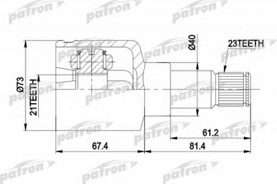 PATRON pcv5023 -  Шарнирный комплект, приводной вал