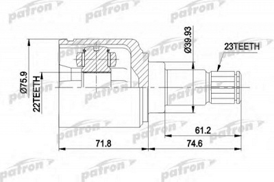 PATRON pcv5026 -  Шарнирный комплект, приводной вал