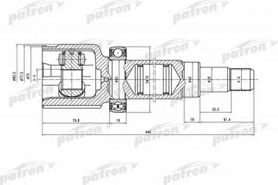 PATRON pcv5036 -  Шарнирный комплект, приводной вал