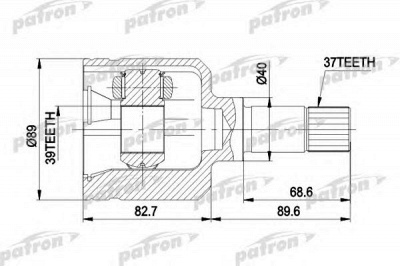 PATRON pcv5044 -  Шарнирный комплект, приводной вал
