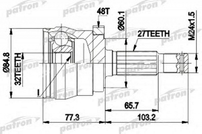 PATRON pcv9102 -  Шарнирный комплект, приводной вал