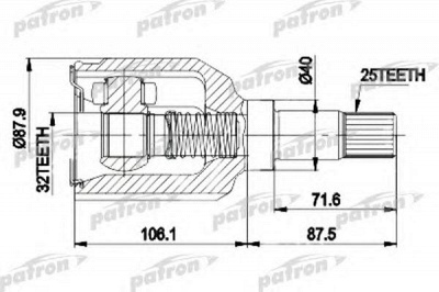 PATRON pcv9937 -  Шарнирный комплект, приводной вал