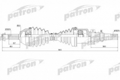 PATRON pds0179 -  ПОЛУОСЬ ПЕРЕДНЯЯ ПРАВАЯ 25X944.5X53.5X26 FORD FOCU