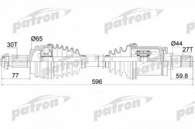 PATRON pds0421 -  ПОЛУОСЬ ПЕРЕДНЯЯ левая 30X592X27 BMW X3 (E83) 2.0