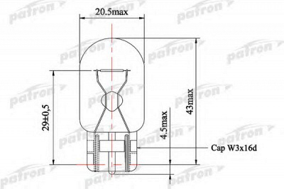 PATRON plw21w -  Лампа накаливания, фонарь указателя поворота