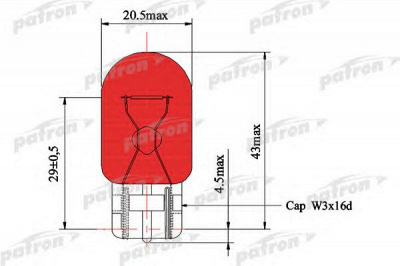 PATRON plwy21w -  Лампа накаливания, фонарь указателя поворота| Лампа накаливания, фонарь указателя поворота