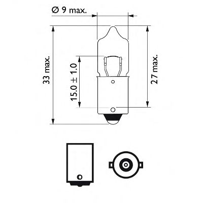 PHILIPS 12023cp -  Лампа накаливания, фонарь освещения номерного знака