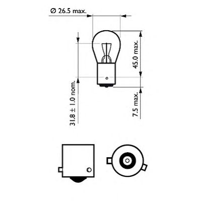 PHILIPS 12088cp -  Лампа накаливания, фонарь сигнала тормоза/задний габаритный