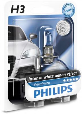 PHILIPS 12336whvb1 -  H3 12V- 55W (PK22S) (АБСОЛЮТНО БЕЛЫЙ СВЕТ) WHITE V
