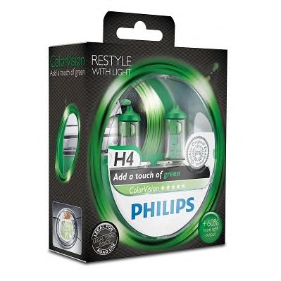 PHILIPS 12342cvpgs2 -  Галоген.лампа H4 12V- 60/55W (P43t) (бел-.зелен